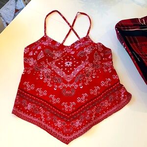 No Boundaries Red Graphic Fitted Camisole